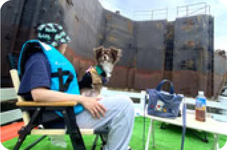 海上でキャンプ体験